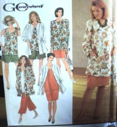 7298  Simplicity LONG JACKET, TOPS, PANTS, SHORTS, SKIRT PATTERN 18-24W UNCUT